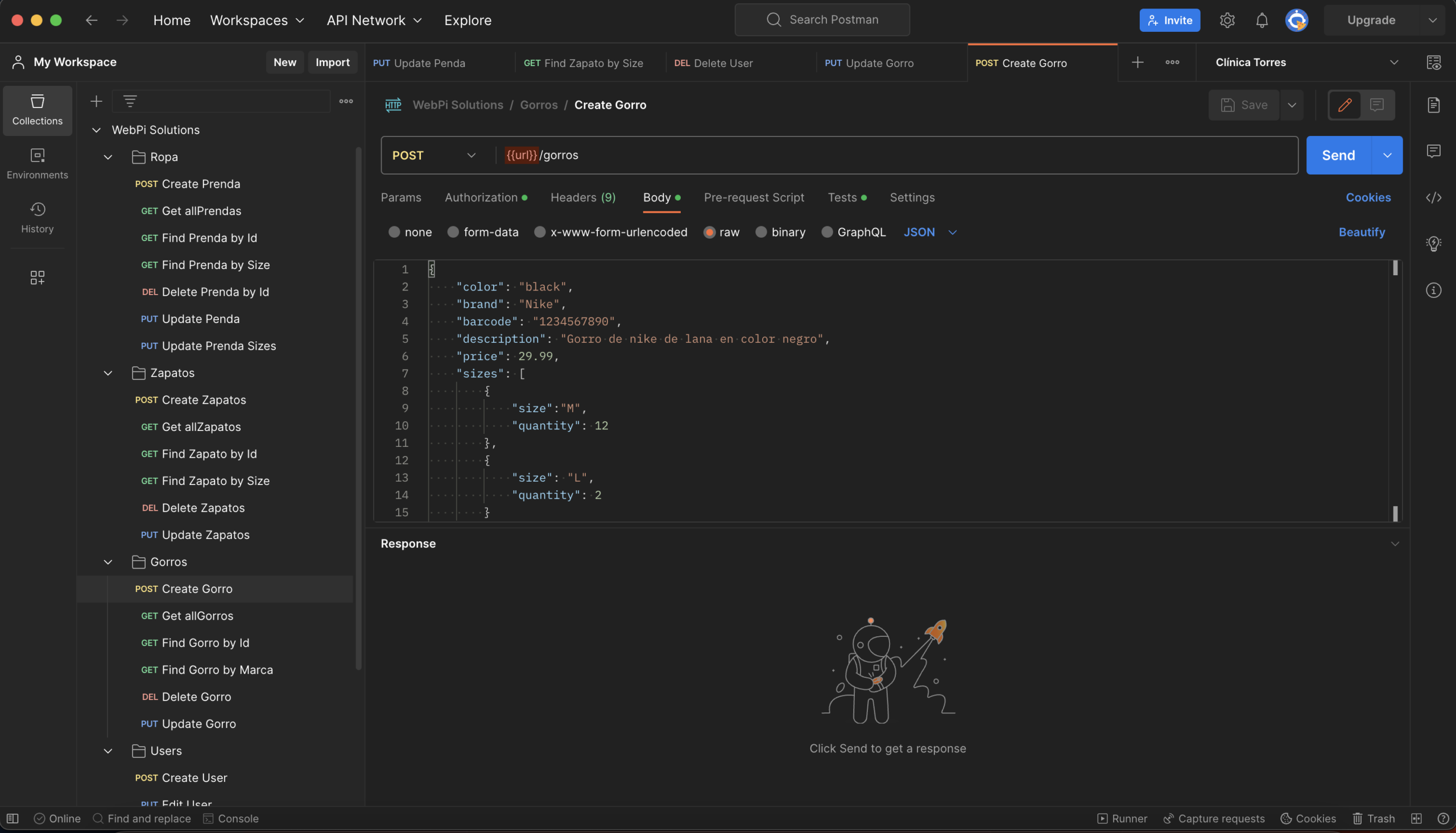 Desarrollo y pruebas del backend